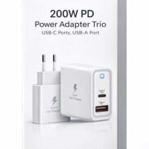 Cargador Rápido 200W PD USB-C + USB-A (3 Puertos)