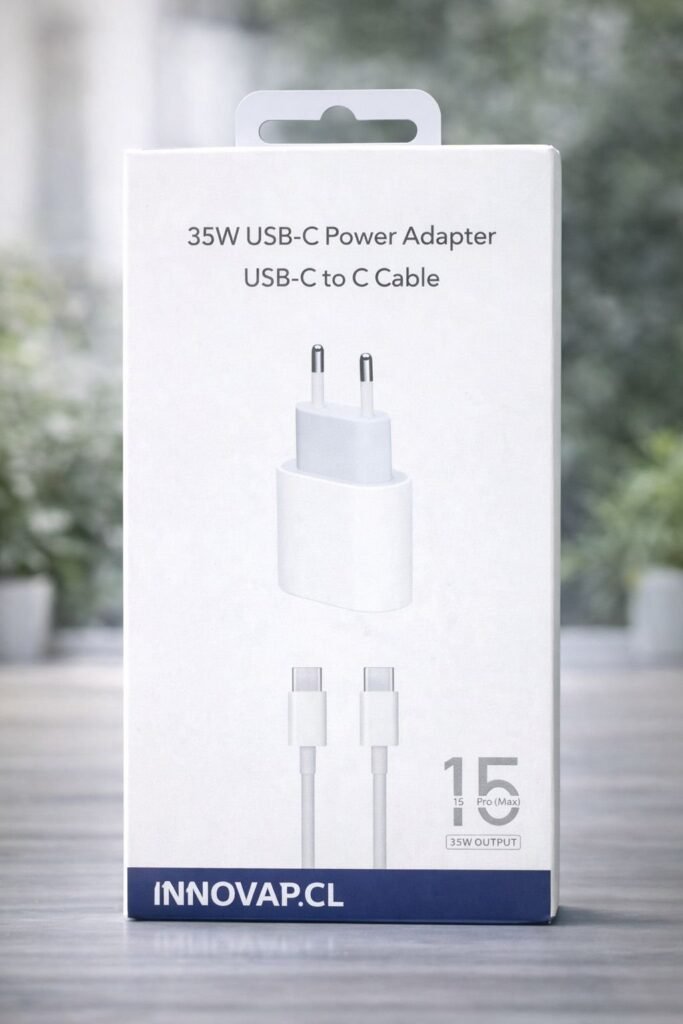 Cargador USB-C 35W + Cable Tipo C (Carga Rápida)