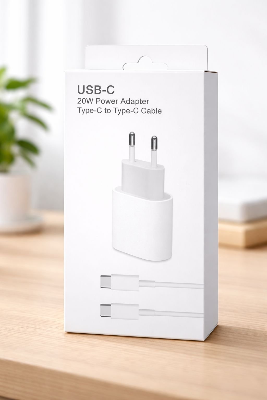 ⚡ Cargador USB-C 20W + Cable Tipo C a Tipo C (Carga Rápida)